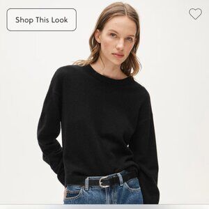 J. Crew Womens Size XXS Black 100% Cashmere Sweater Dropped Shoulder Seams